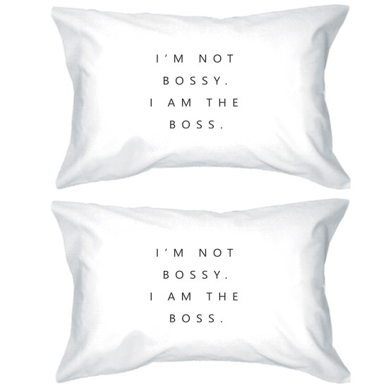 Bossy Boss Pillowcases Standard Size Pillow Covers Newlywed Giftsidx 3PJPC063