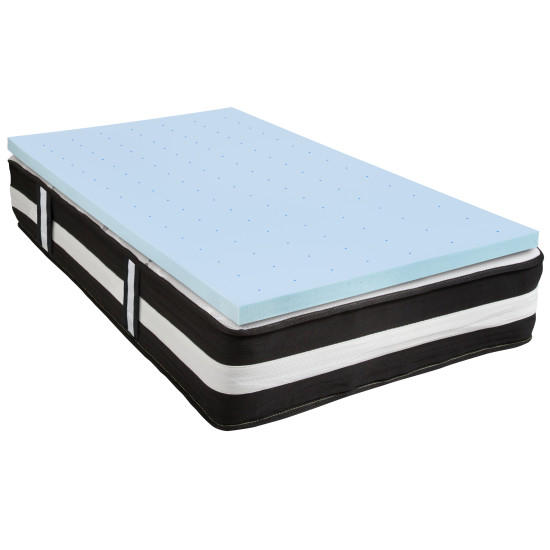 Capri Comfortable Sleep 12 Inch CertiPUR-US Certified Foam Pocket Spring Mattress & 3 inch Gel Memory Foam Topper Bundledo 45635694