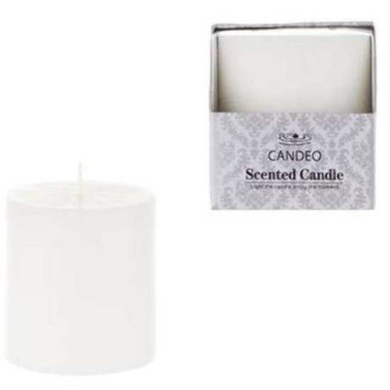 DDI 1996343 3" x 3" Round Scented Pillar Candle in Box - White Case of 48sog DLR60814
