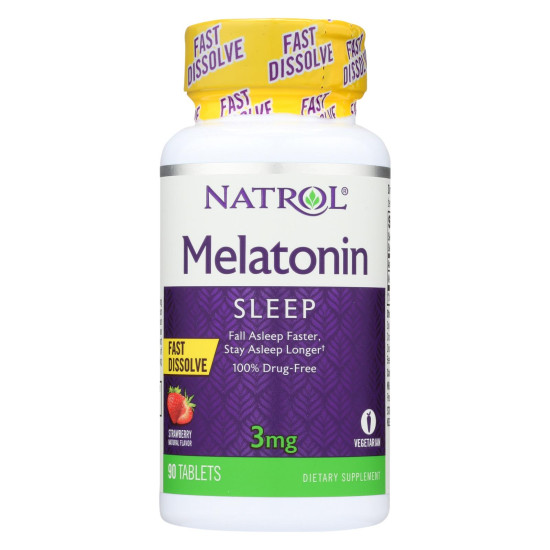 Natrol Melatonin Fast Dissolve Strawberry - 3 Mg - 90 Tabletsidx HG1045269