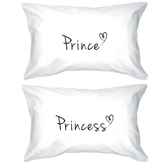 Prince and Princess Pillow Covers 300T Count Matching Couple Pillowcasesidx 3PPC031