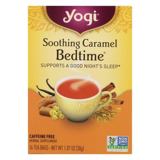 Yogi Bedtime Herbal Tea Caffeine Free Soothing Caramel - 16 Tea Bags - Case Of 6idx HG0744458